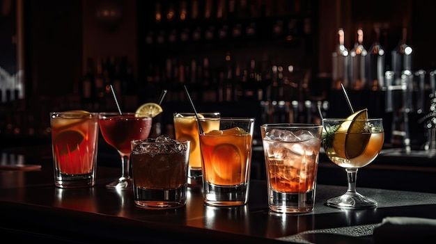 Cocktails at the bar